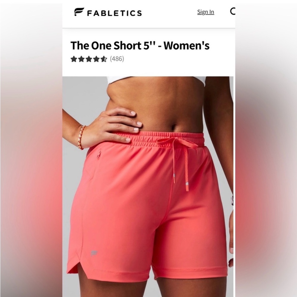 Fabletics One Short 5” Coral Athletic Shorts